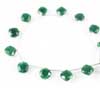 Natural Green Emerald Faceted Square Beads Strand Length 6.5 Inches and Size 8mm approx.